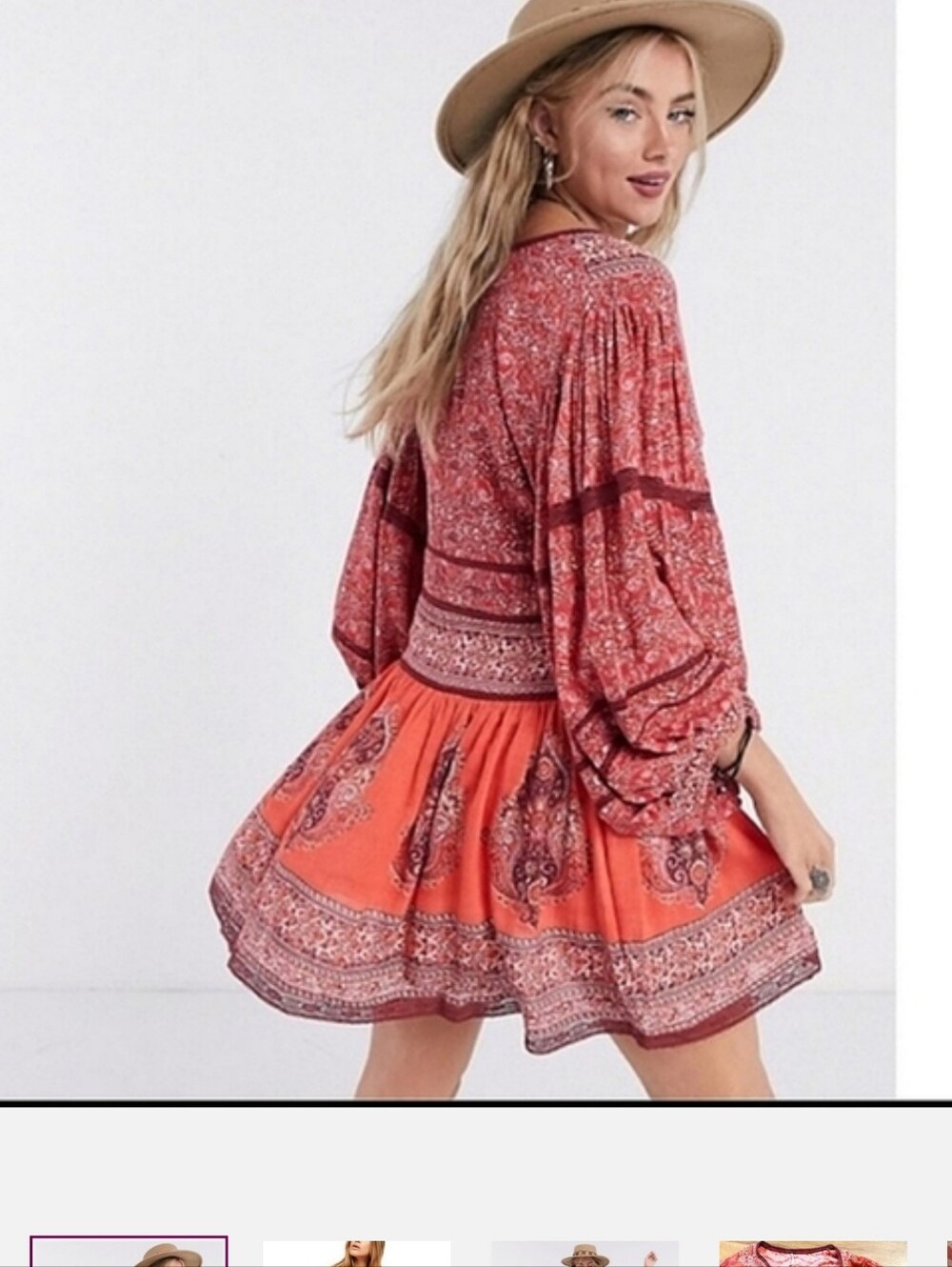 Free People Luna Scarf Printed Dress/top BOHO